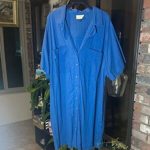 Universal Thread Vibrant Blue Button-Down Dress